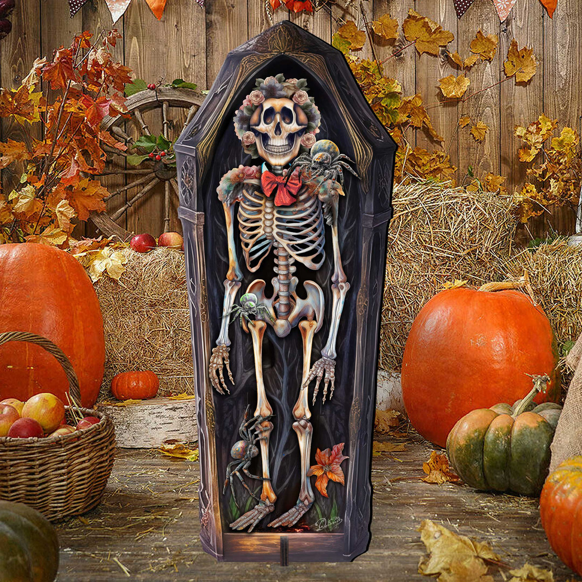 Halloween Skeleton Coffin Freestanding Decor - Halloween Garden Decor by G. Debrekht - Halloween Decor- 8652797F