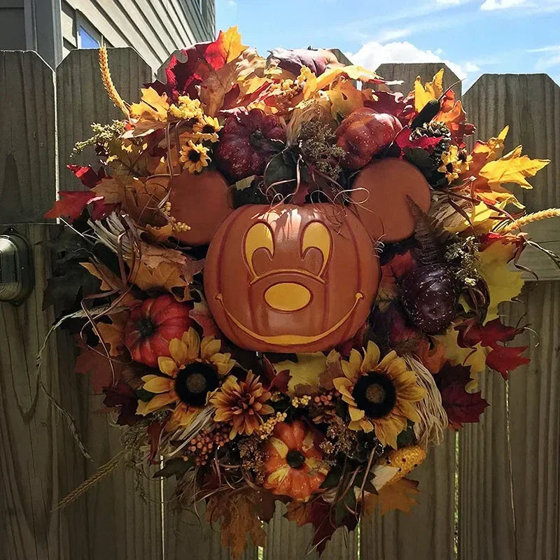 Halloween Pumpkin Mickey Wreath