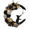 Gothic Halloween Wreath Cat