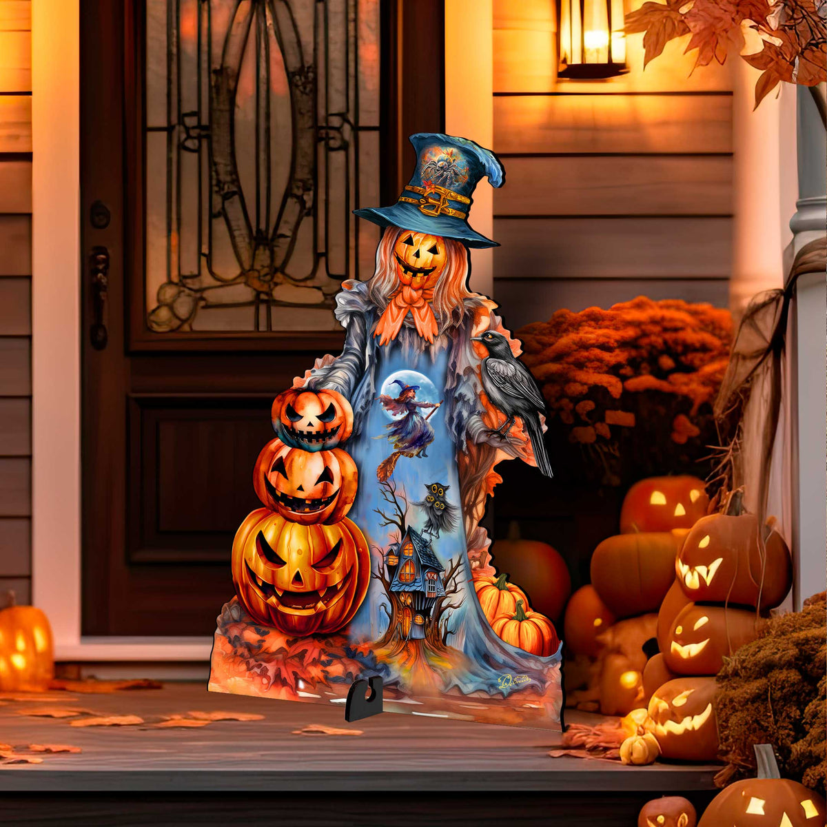 Halloween Pumpkin Scarecrow Freestanding Decor - Halloween Garden Decor by G. Debrekht - Halloween Decor- 8652796F